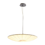 Wabi-Sabi Luxe Stoffen LED Plafondlamp – Minimalistische Rond Vliegende Schotel Hanglamp