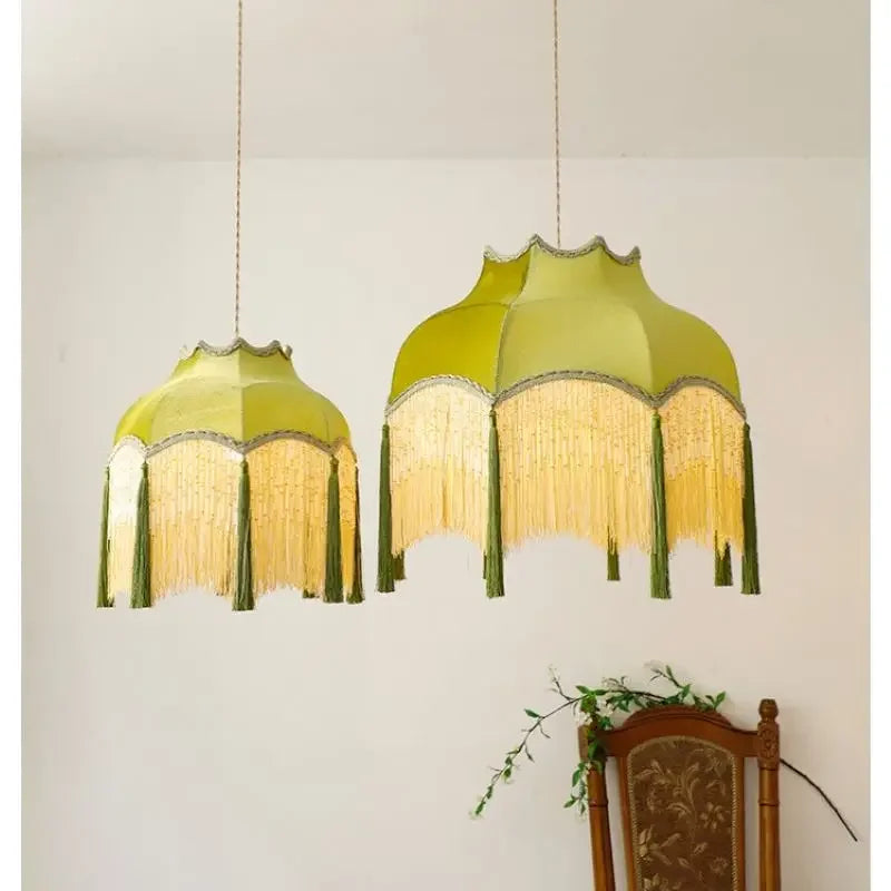 ChâteauLumière Franse Retro Koper & Stoffen Kwast Chandelier