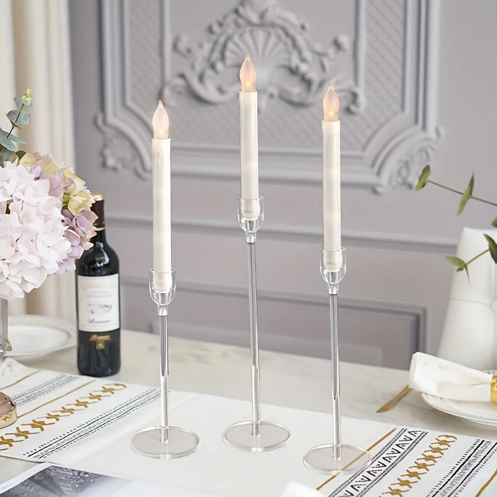 LumenAcry Heldere Acryl Kandelaar Set (3-delig) - tafellampen