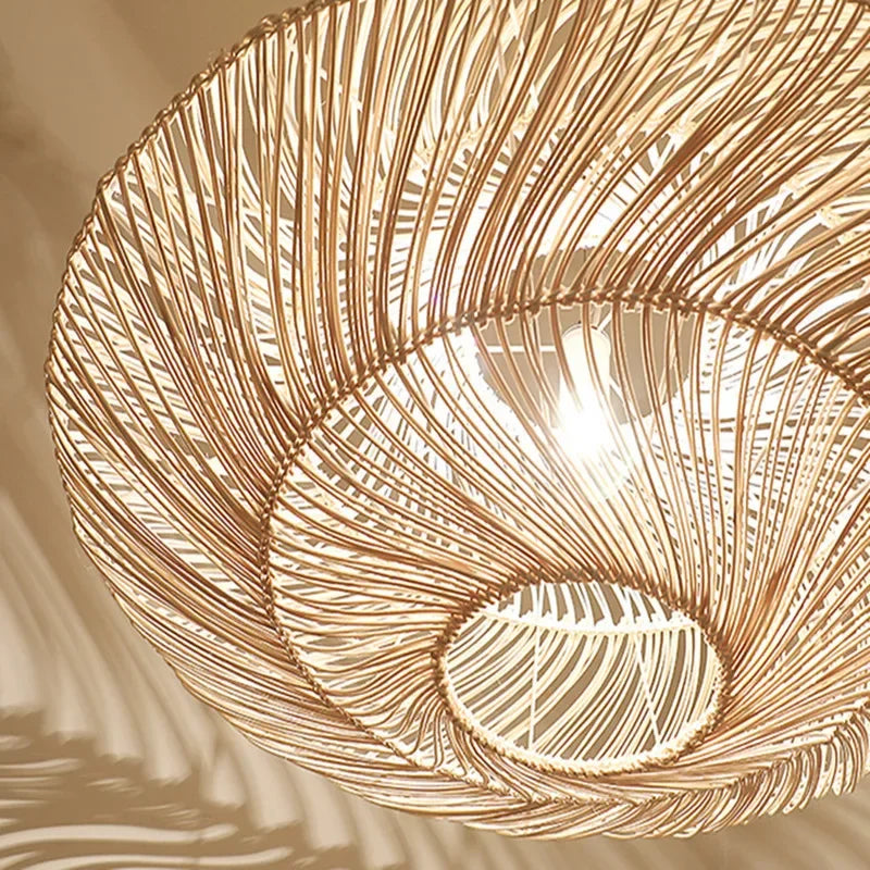 ZenRattan – Japanse Wabi-Sabi LED Hanglamp - plafondlamp - materiaaldetail