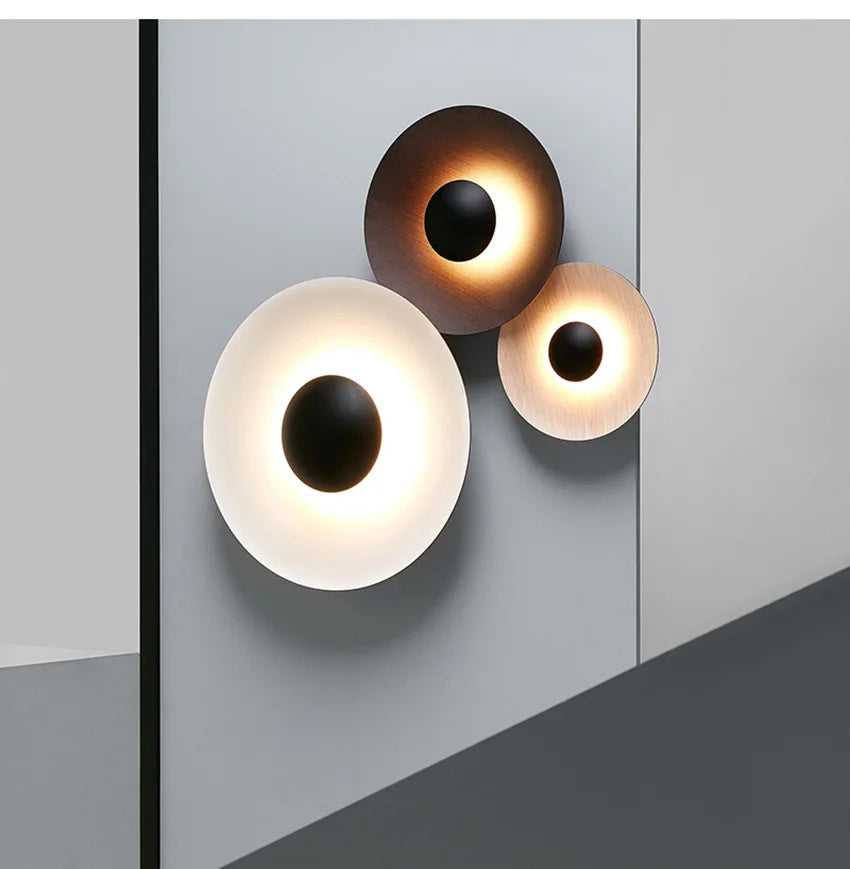 NordicGlow – Moderne Houten Rond LED Wandlamp - wandlamp - gemonteerd