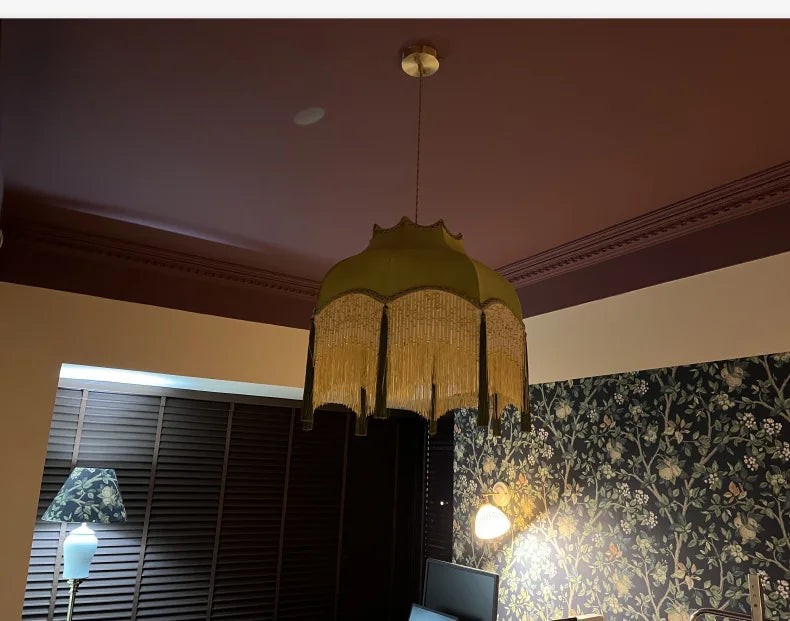 ChâteauLumière Franse Retro Koper & Stoffen Kwast Chandelier
