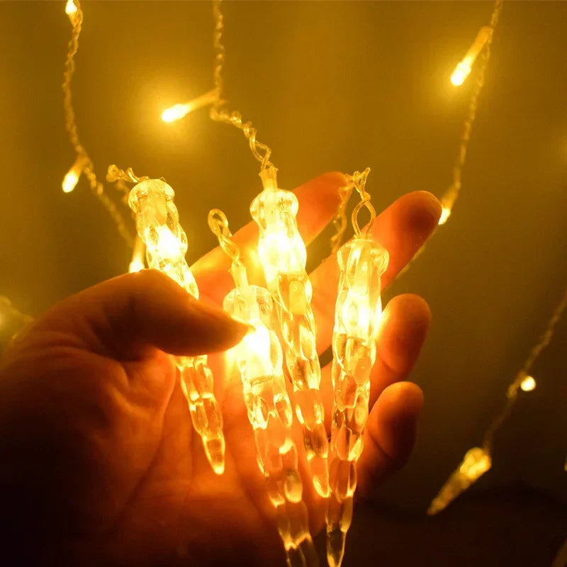 LumaSneeuw 4M LED Sneeuwvlok Gordijnverlichting – Kerst IJspegel Sfeerverlichting