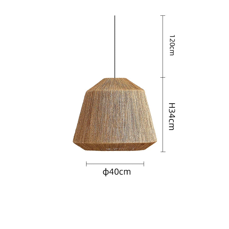 BonLumi Naturé – Retro Bonbon Hanglamp van Henneptouw en Rotan