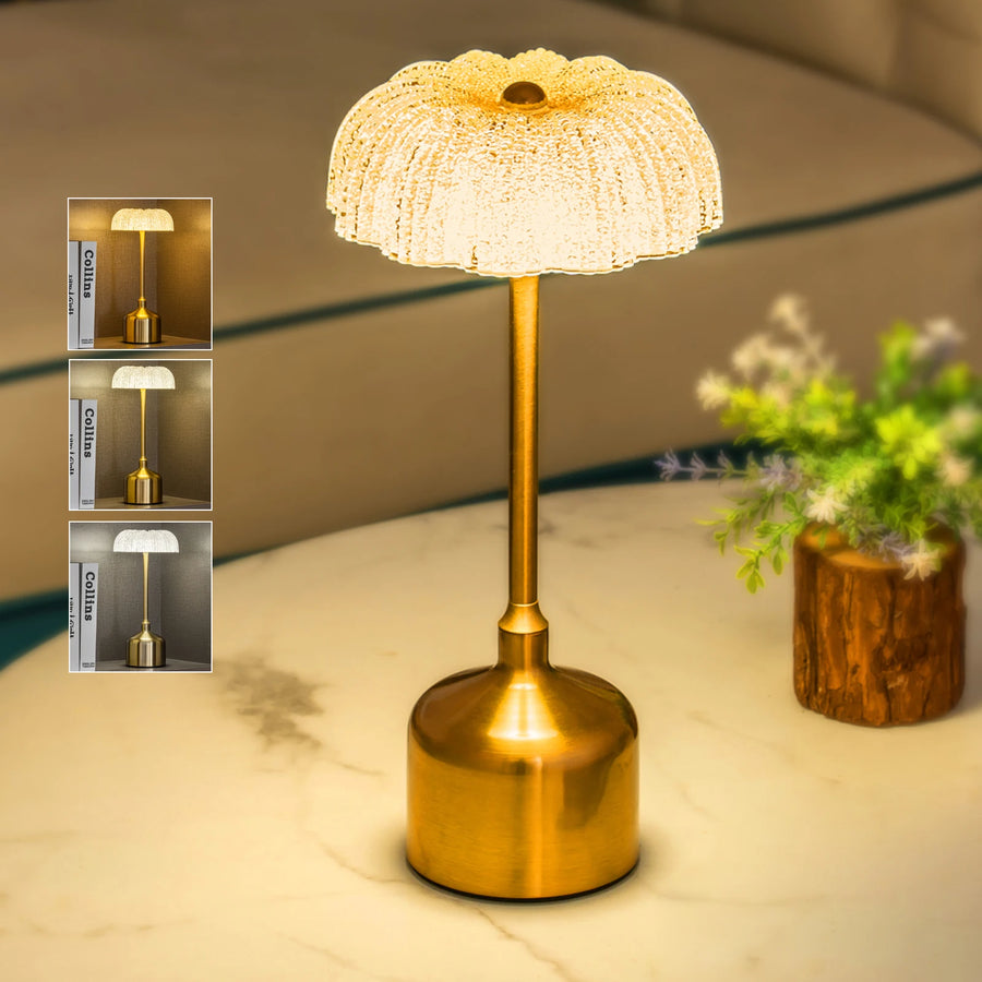 LumiVintage 3000 – Retro LED Tafellamp met Touchbediening en 3000mAh Oplaadbare Batterij