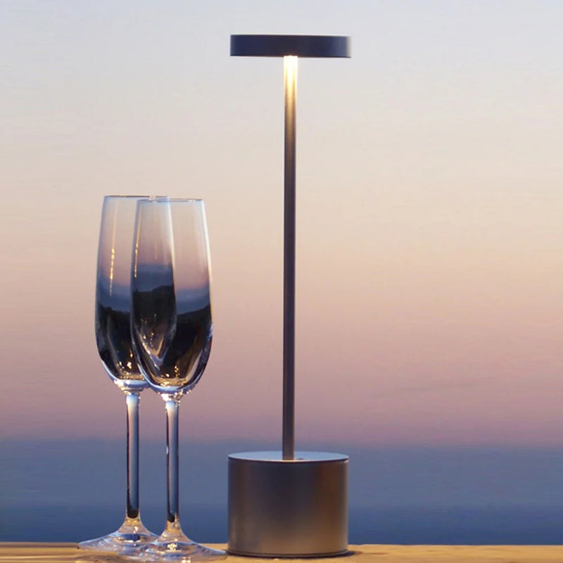 LumiÉlan – Klassieke Oplaadbare Tafellamp met Touch, Traploze Dimming en 3 Lichtkleuren