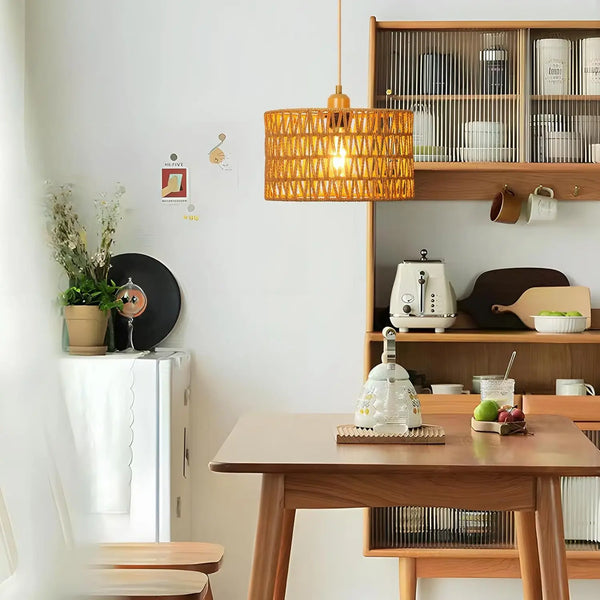 NaturaRiet Rieten Hanglamp – Authentieke Sfeer in een Modern Jasje
