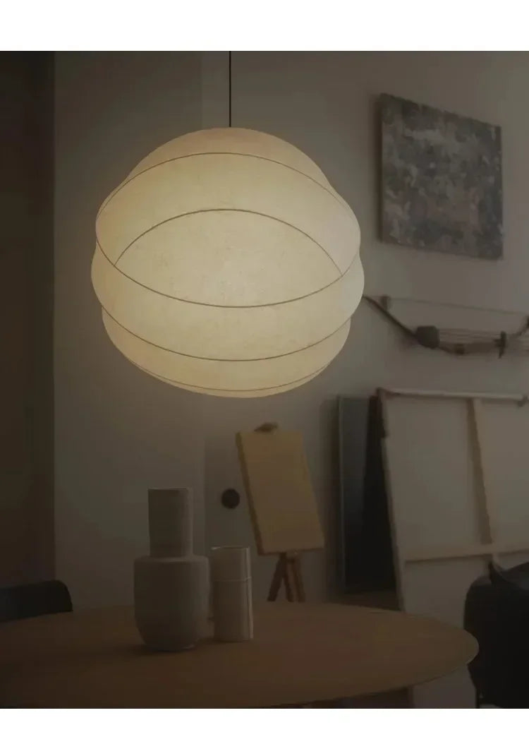 Noguchi Wabi Sphere – Japanse Stijl Papieren Hanglamp - hanglampen - sfeerbeeld