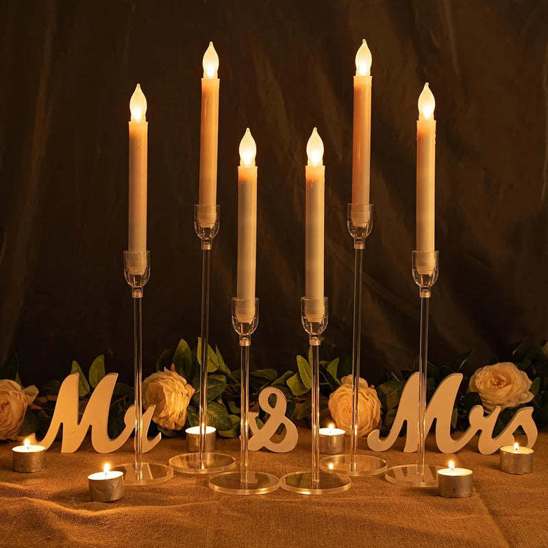 LumenAcry Heldere Acryl Kandelaar Set (3-delig)