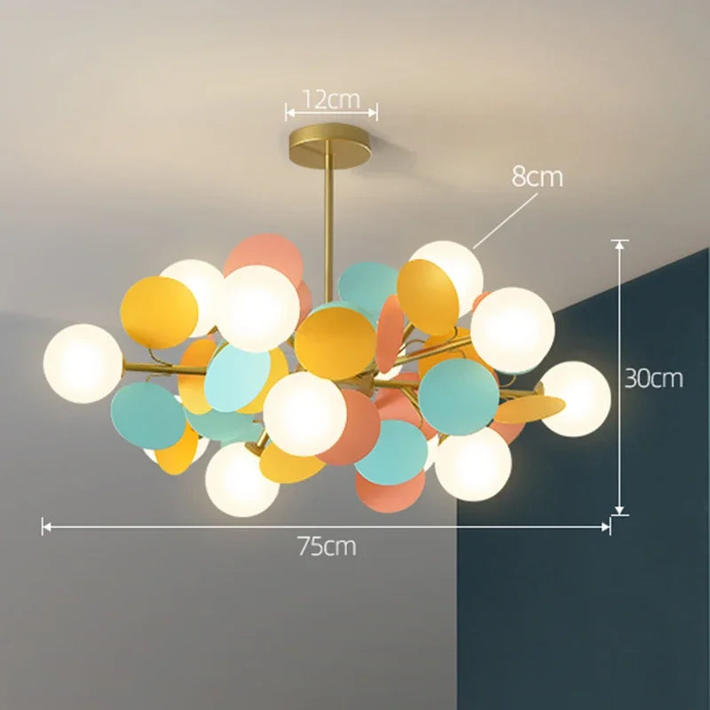 NatureGlow Kleurrijke Tak Kroonluchter - hanglampen - sfeerbeeld