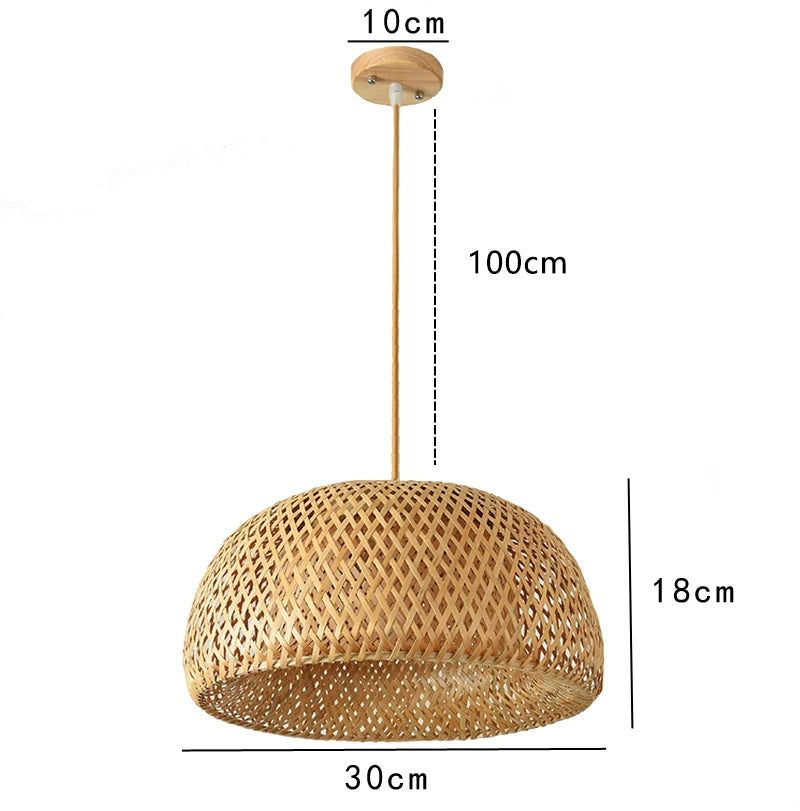 ZenWeave Bamboe Hanglamp – Handgeweven Oosterse Stijl voor Huis en Restaurant