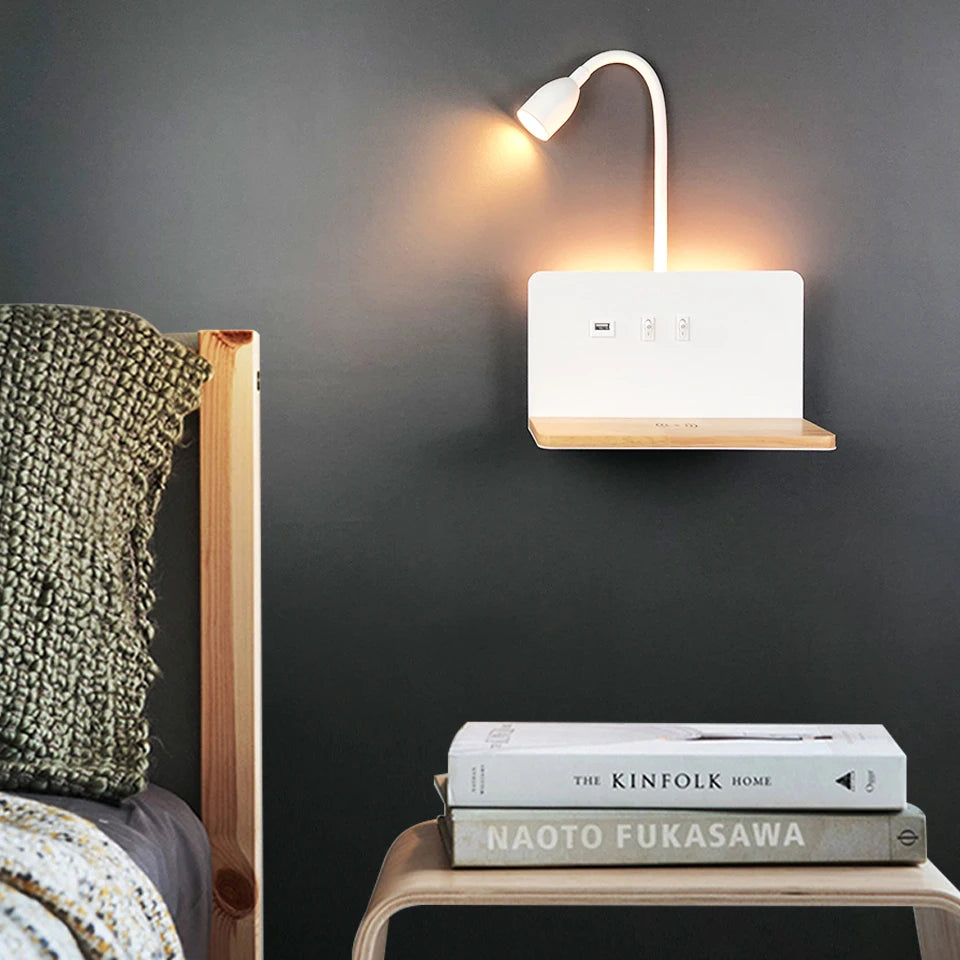 LumiCharge – Stijlvolle Wandlamp met Draadloos Opladen - wandlamp - gemonteerd