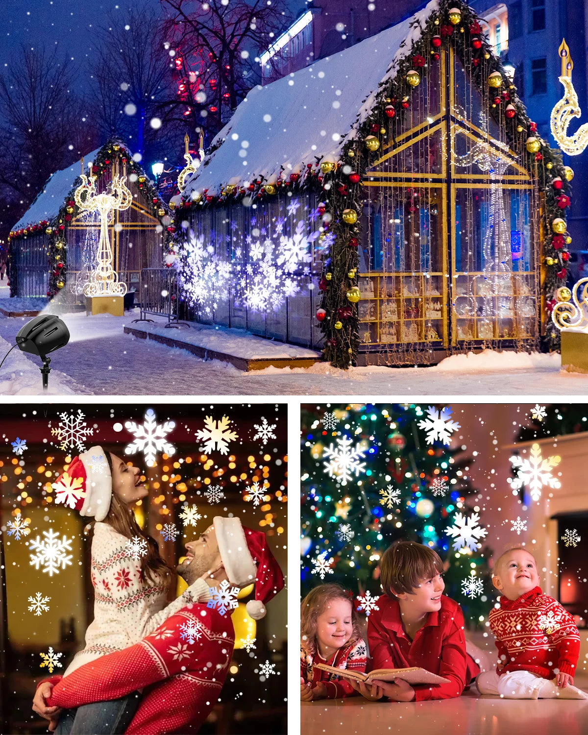 SNOWGLOW – LED Kerst Sneeuwval Projector met Dubbele Kop - buitenverlichting - detail
