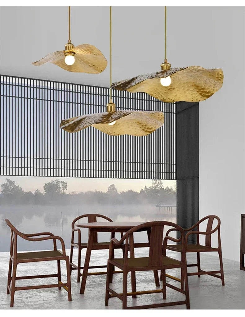 ZenLotus Gouden Lotusblad Kroonluchter - hanglampen - verlicht