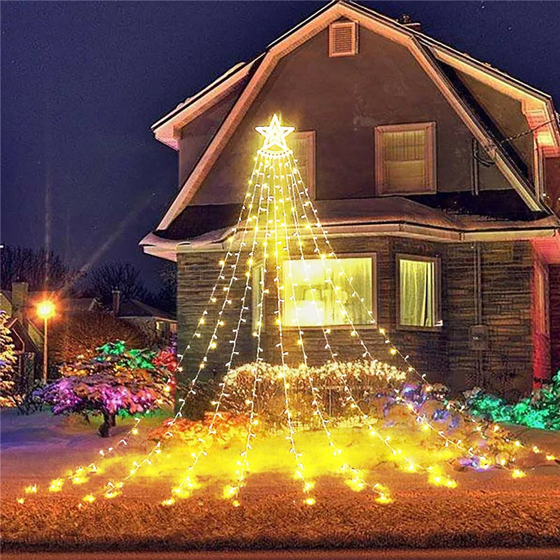 LumiCascade Kerst Waterfall LED Sterrenverlichting – 350 LED’s