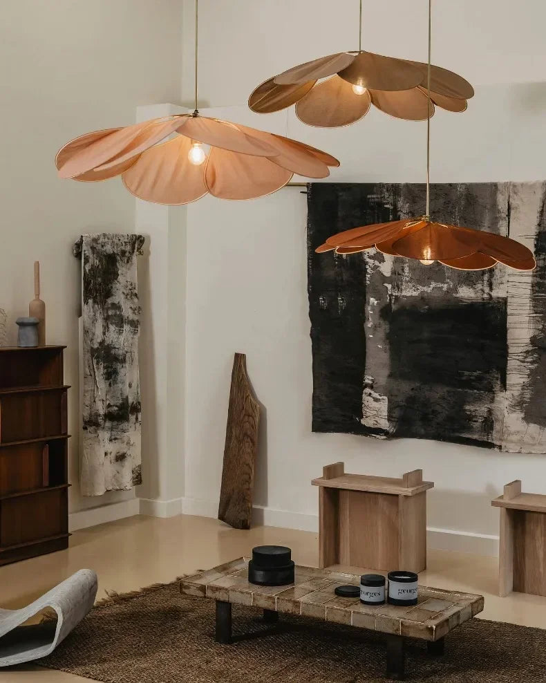 LumaFlora Petal Light – Stoffen Kunst Hanglamp met Kleurrijke Bloembladen
