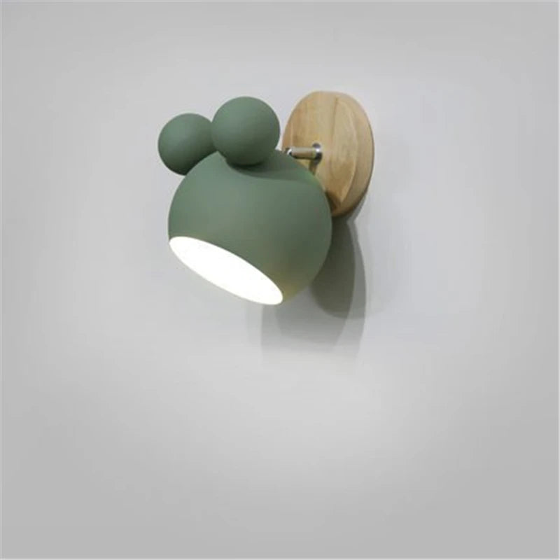 Nordic Mickey Wandlamp – Designlamp voor Slaapkamer, Hal & Kinderkamer - wandlamp & tafellamp - gemonteerd