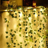 SolarLeaf Sfeerverlichting – Zonnelamp Slinger met Kunstbloemen & Bladeren