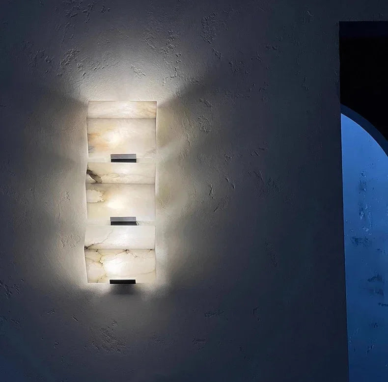 MarbleLuxe Nordic LED Wandlamp – Natuurlijke Marmeren Sfeerverlichting - wandlamp - detail