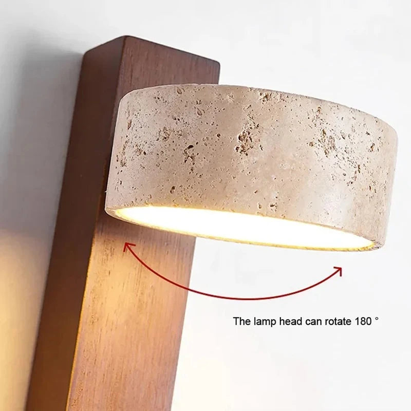 AureaCave Wabi-Sabi Travertin Wandlamp