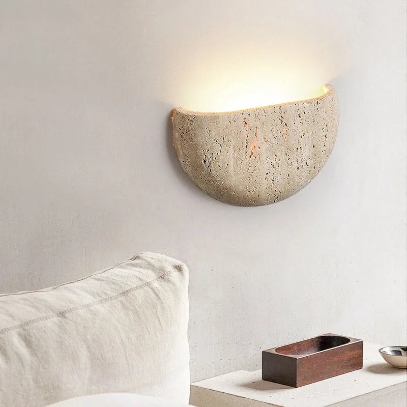 WABIKU Natuursteen Wandlamp - wandlamp - sfeerbeeld