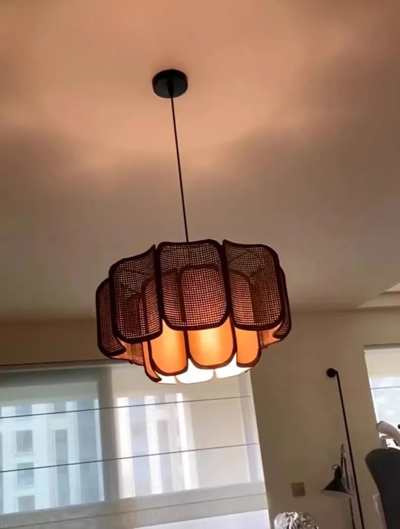 Japanse Wabi Sabi Boheemse Rotan Hanglamp
