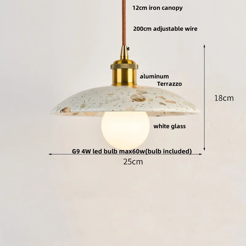 TerraLume LED Hanglamp – Moderne Terrazzo & Koper Designlamp - hanglampen - sfeerbeeld