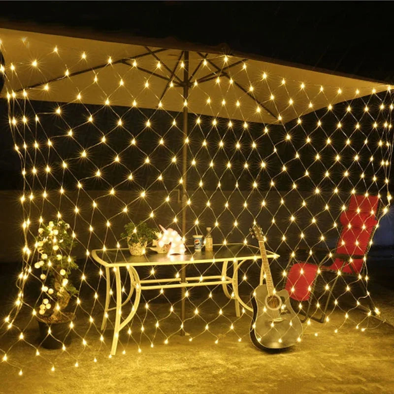 LED Kerstverlichting Netvormig - buitenverlichting - zijaanzicht