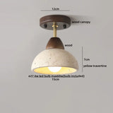 LumiSabi Travertin Natuursteen LED Plafondlamp – Moderne Wabi-Sabi Lamp
