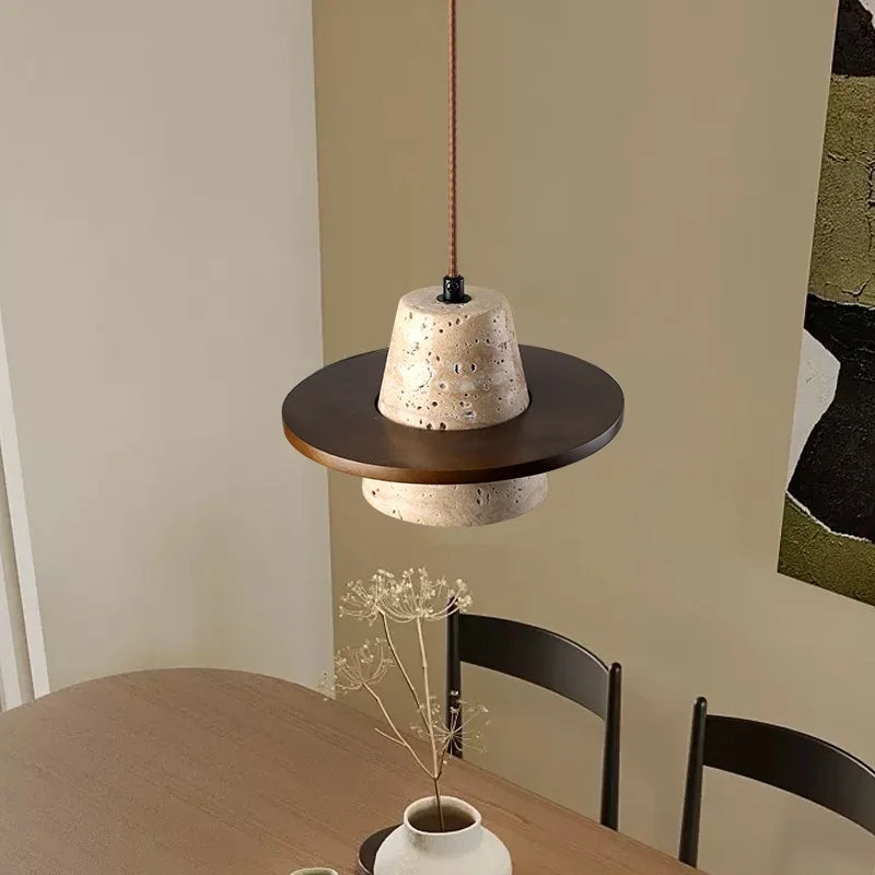 ZenAura Japanse Wabi-Sabi LED Hanglamp - hanglampen - zijaanzicht