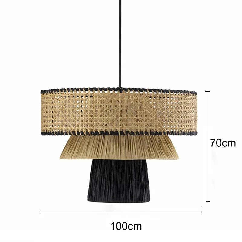 ZENLUMI Japanse Rieten Hanglamp - hanglampen - sfeerbeeld