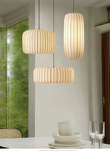 Modern Japanese Wabi Sabi Zijdehanglamp