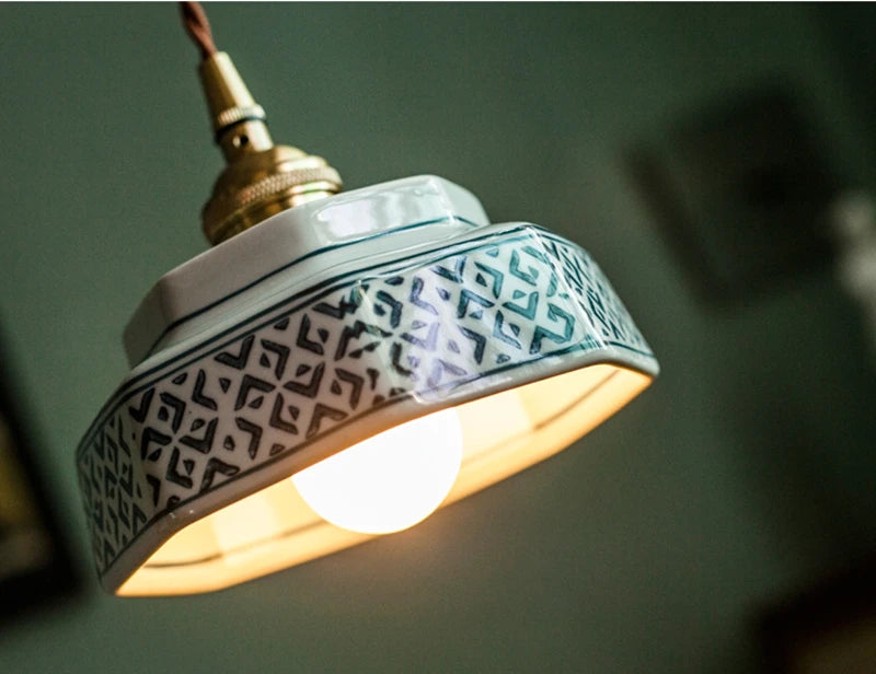 AuroraVerde Donkergroene Keramische Hanglamp - hanglampen - zijaanzicht