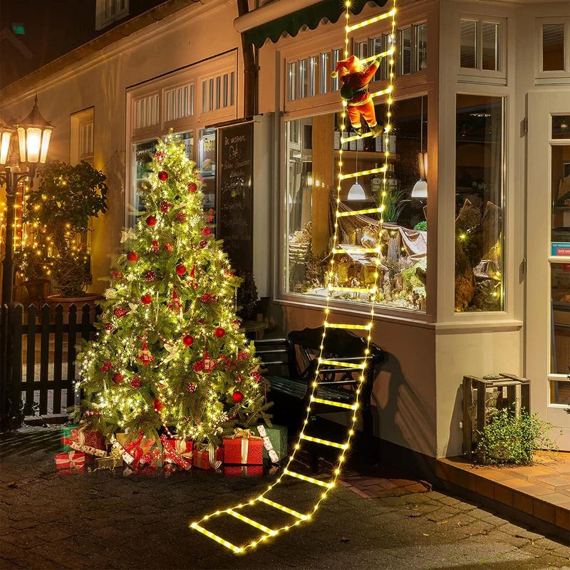 KerstLuxe Santa Claus Klimtouw LED Sfeerverlichting – 1M / 3M USB String Light - buitenverlichting