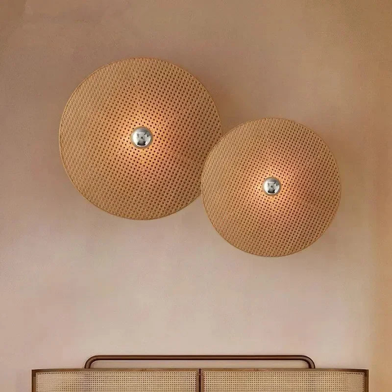 RattanHikari Handgemaakte Japanse Bamboe Wandlamp - wandlamp - sfeerbeeld