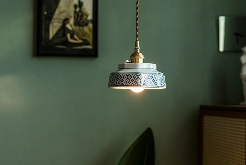 AuroraVerde Donkergroene Keramische Hanglamp - hanglampen - in de kamer