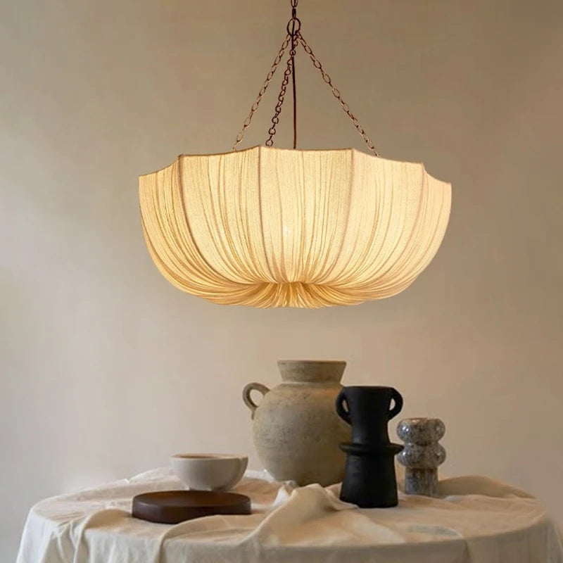 KumoWabi Japanse Wabi-Sabi Stoffen Hanglamp - plafondlamp - detail