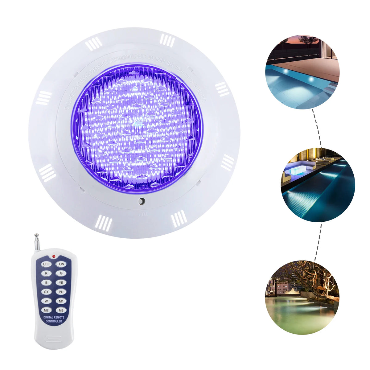 AQUAGLOW 360 RGB LED Zwembadlamp - buitenverlichting - zijaanzicht