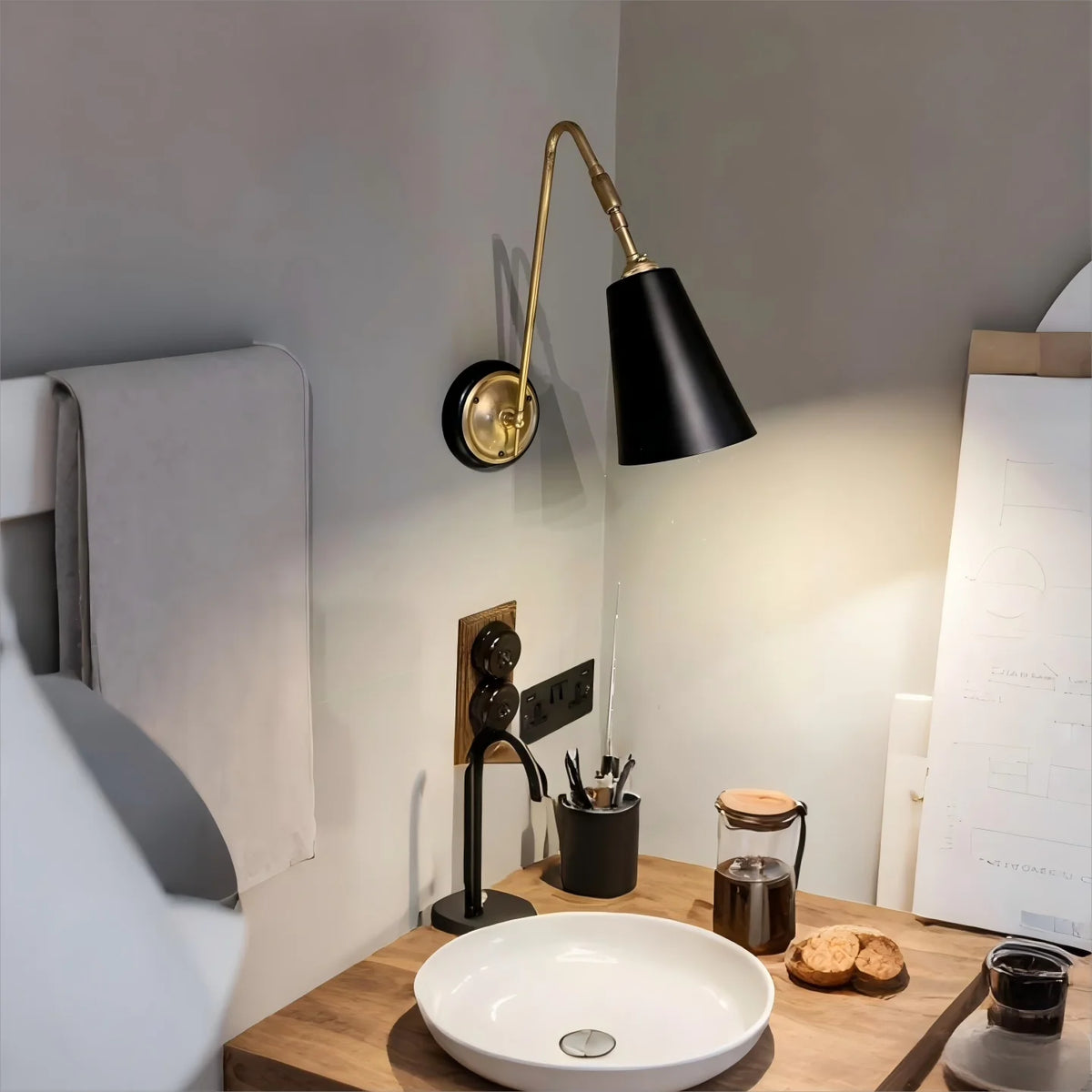 Auréno Retro Messing Wandlamp - wandlamp - afmetingen