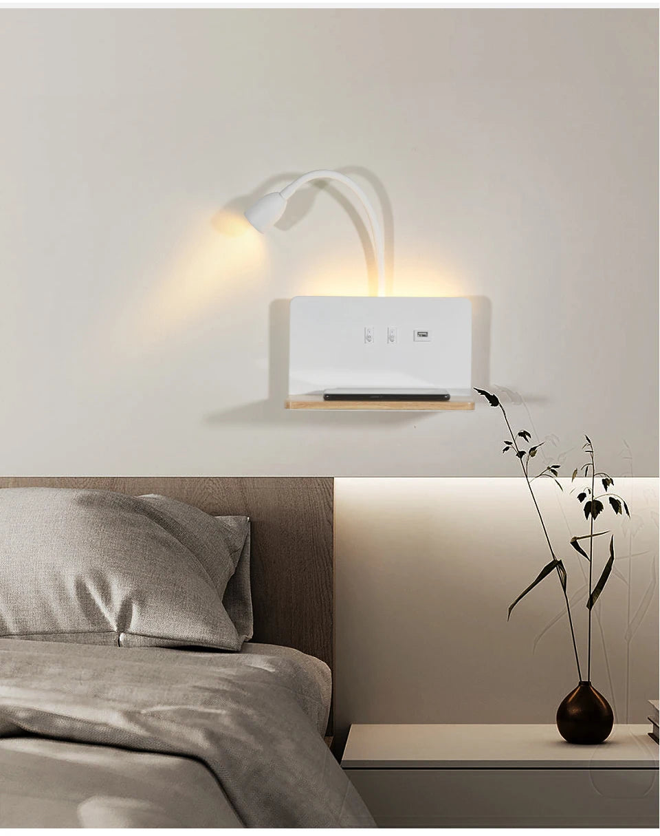 LumiCharge – Stijlvolle Wandlamp met Draadloos Opladen - wandlamp - verlicht