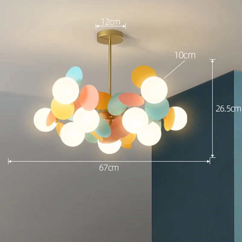 NatureGlow Kleurrijke Tak Kroonluchter - hanglampen