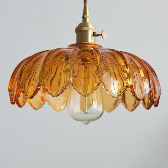 Vintage Glazen Bloem Hanglamp - hanglampen - in de kamer