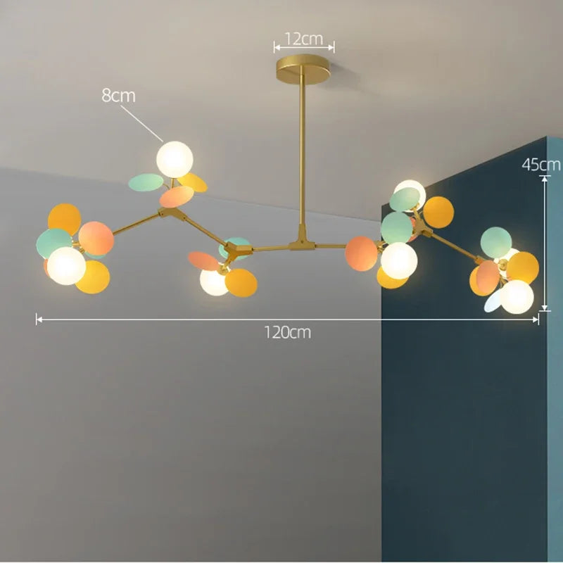 NatureGlow Kleurrijke Tak Kroonluchter - hanglampen - gemonteerd