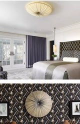 Wabi-Sabi Luxe Stoffen LED Plafondlamp – Minimalistische Rond Vliegende Schotel Hanglamp