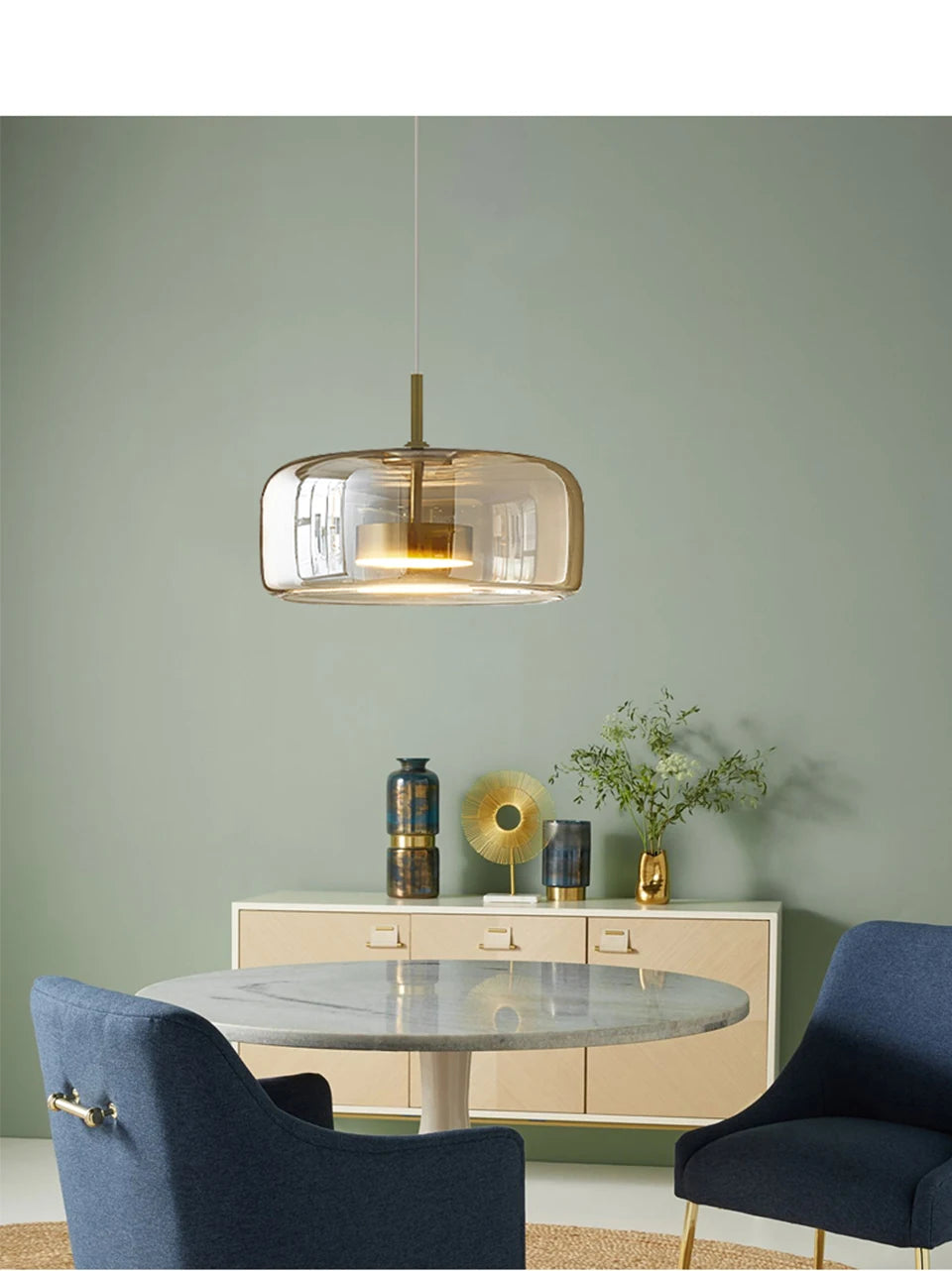 LumiGlow – Elegante Glassteen Hanglamp met LED-verlichting - hanglampen - verlicht
