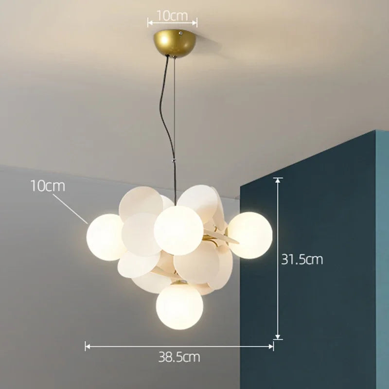 NatureGlow Kleurrijke Tak Kroonluchter - hanglampen - detail