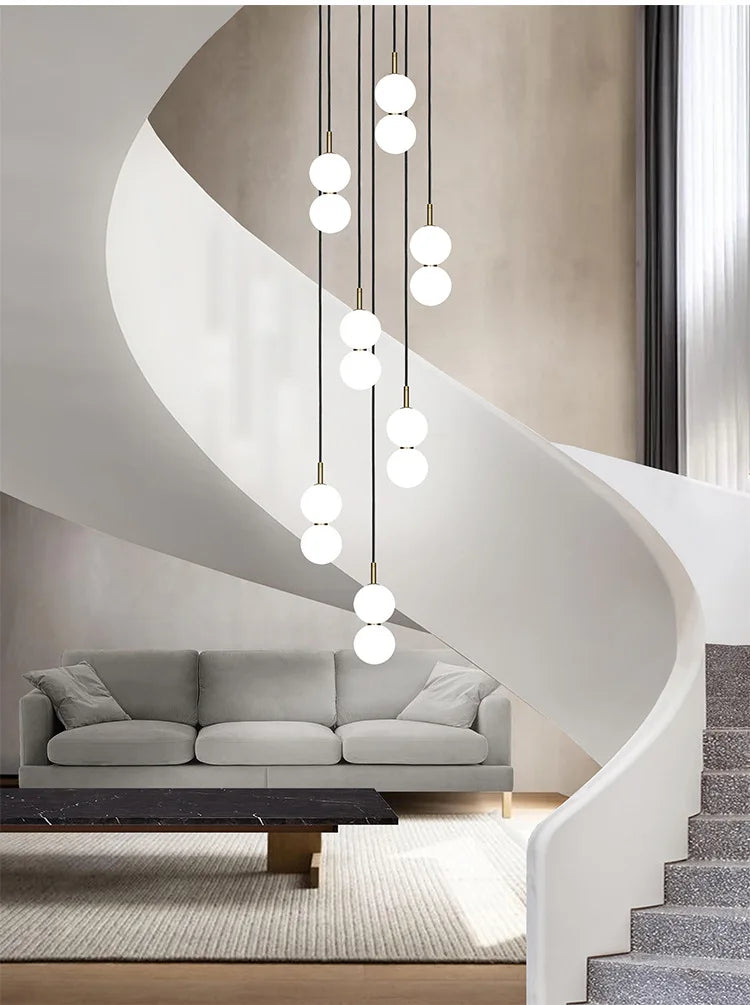 NordLume DuoSphere – Scandinavische Dubbele Glazen Hanglamp - hanglampen - verlicht