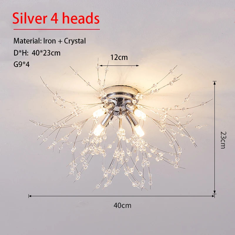 Dandeluxe Paardenbloem Kristal Plafondlamp - plafondlamp - afmetingen