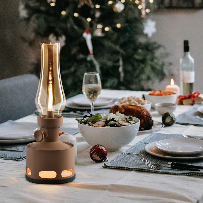 Vintage LED Lantaarn - tafellampen - zijaanzicht