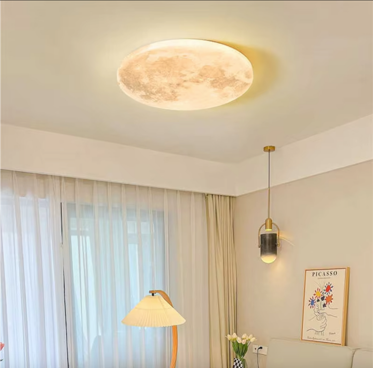 MoonAura LED Plafondlamp - plafondlamp - sfeerbeeld